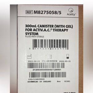 CASE OF 5 KCI M8275058 CANISTER (WITH GEL) FOR ACTIV.A.C. THERAPY SYSTEM SEALED